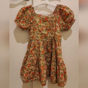 Cat & Jack Floral Puff Sleeve Dress - Multicolor